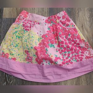 Lilly Pulitzer Floral Skirt with pockets Girls Size